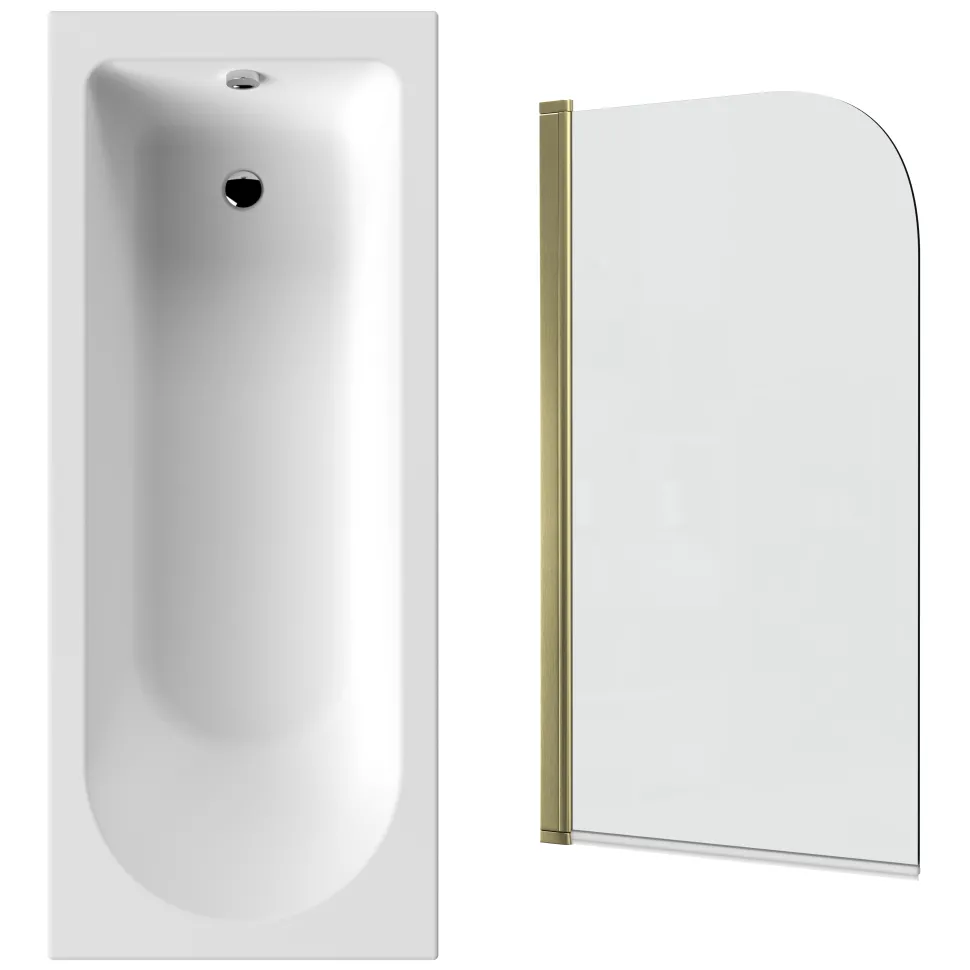 Drench Straight Single Ended Curved Bath & Shower Screen