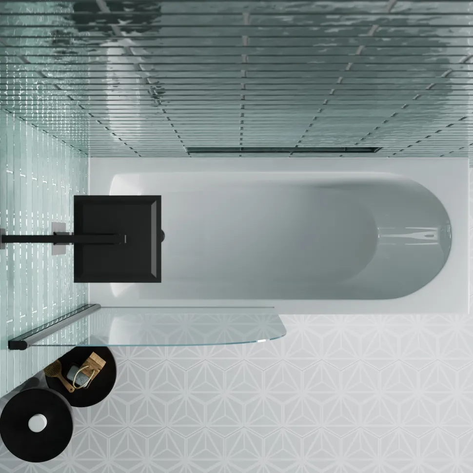 Drench Straight Single Ended Curved Bath & Shower Screen
