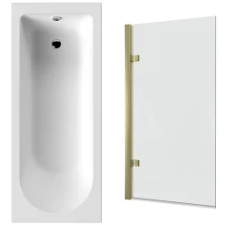 Drench Straight Single Ended Curved Bath & Shower Screen
