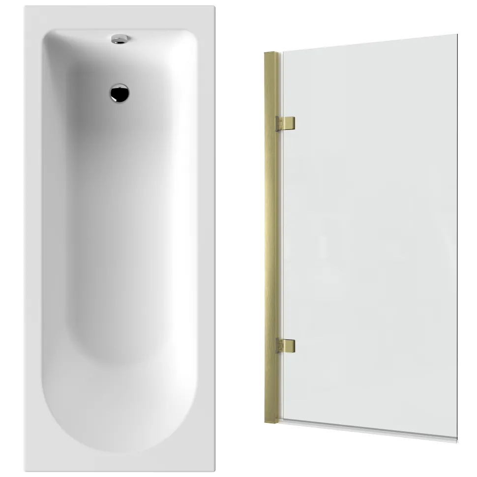 Drench Straight Single Ended Curved Bath & Shower Screen