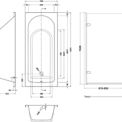 Drench Straight Single Ended Curved Bath & Shower Screen