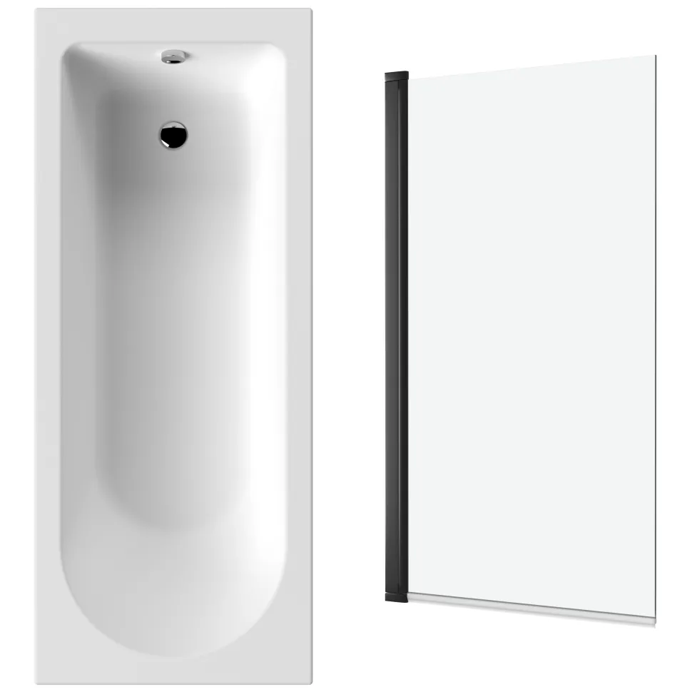 Drench Straight Single Ended Curved Bath & Shower Screen