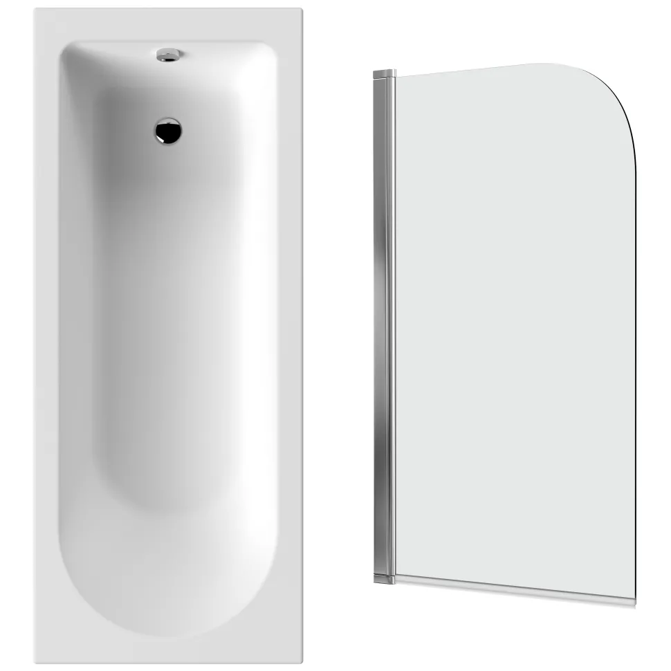 Drench Straight Single Ended Curved Bath & Shower Screen