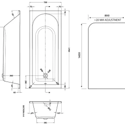 Drench Straight Single Ended Curved Bath & Shower Screen