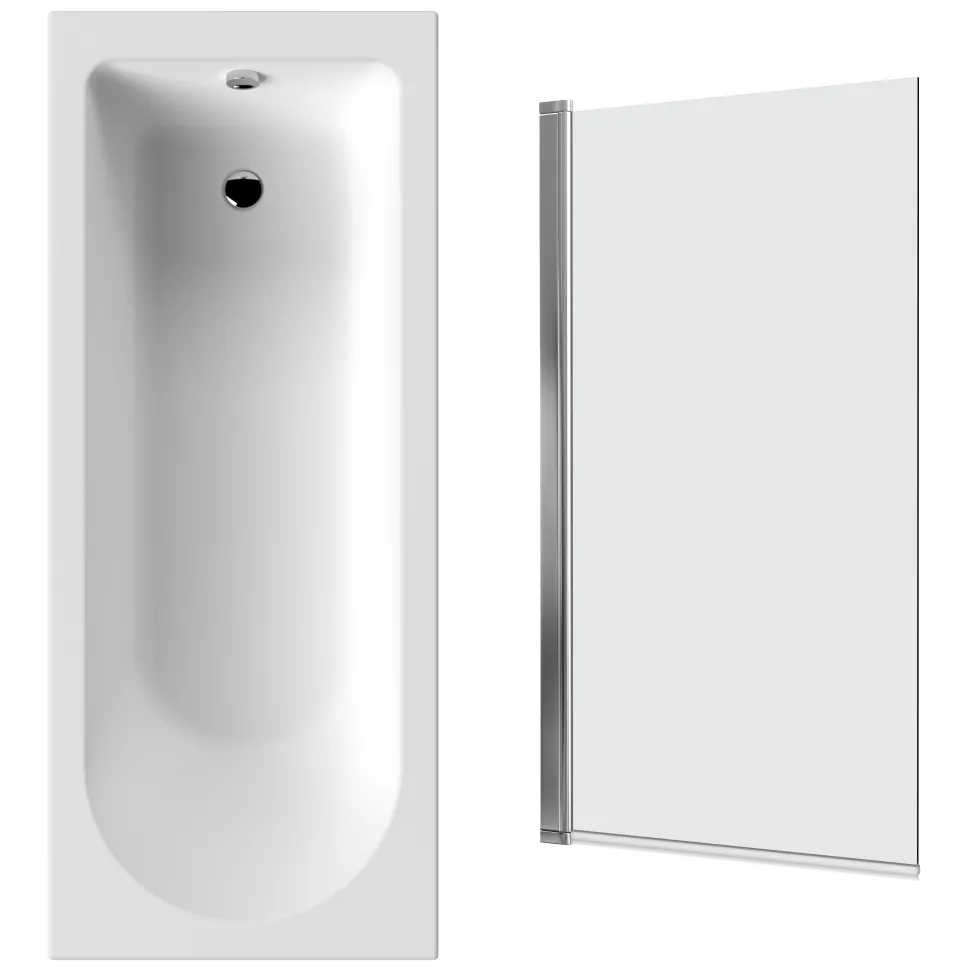 Drench Straight Single Ended Curved Bath & Shower Screen
