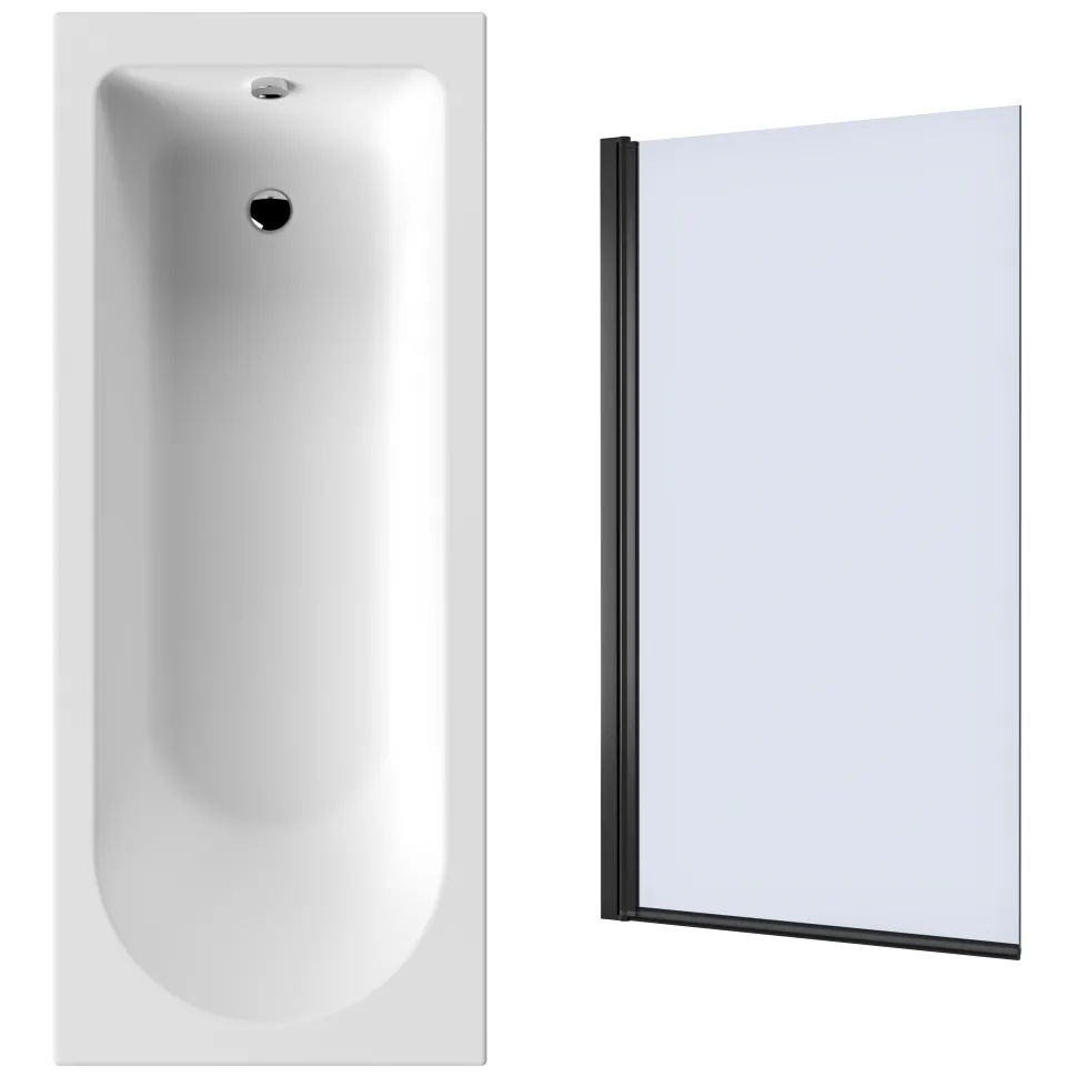 Drench Straight Single Ended Curved Bath & Shower Screen
