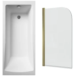 Drench Straight Single Ended Square Bath & Shower Screen