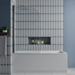 Drench Straight Single Ended Square Bath & Shower Screen