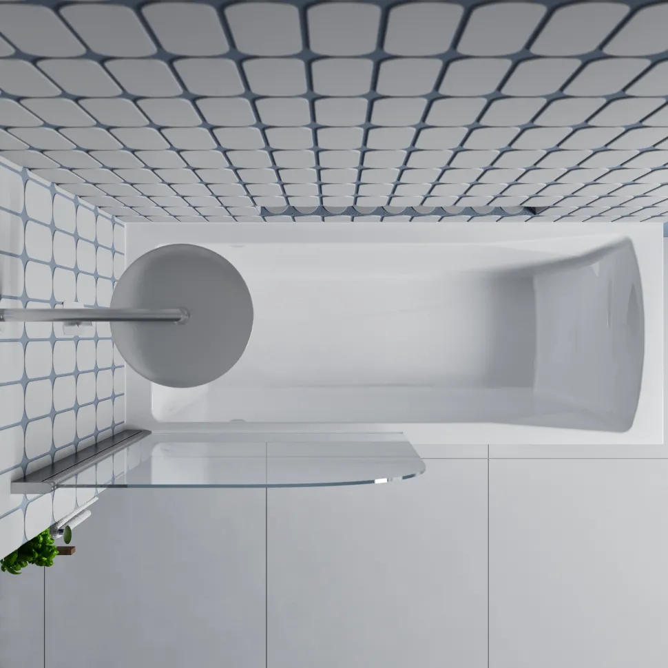 Drench Straight Single Ended Square Bath & Shower Screen