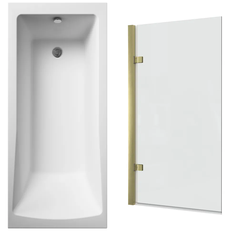 Drench Straight Single Ended Square Bath & Shower Screen