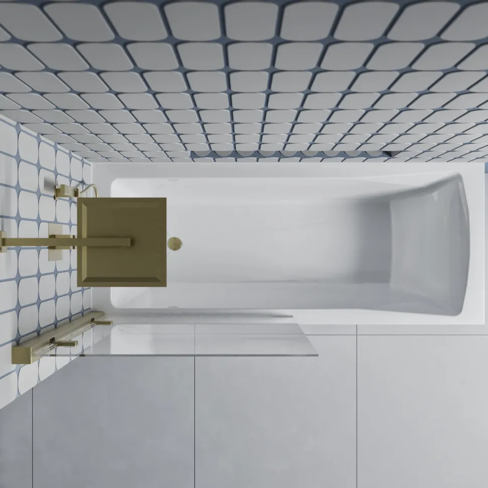 Drench Straight Single Ended Square Bath & Shower Screen