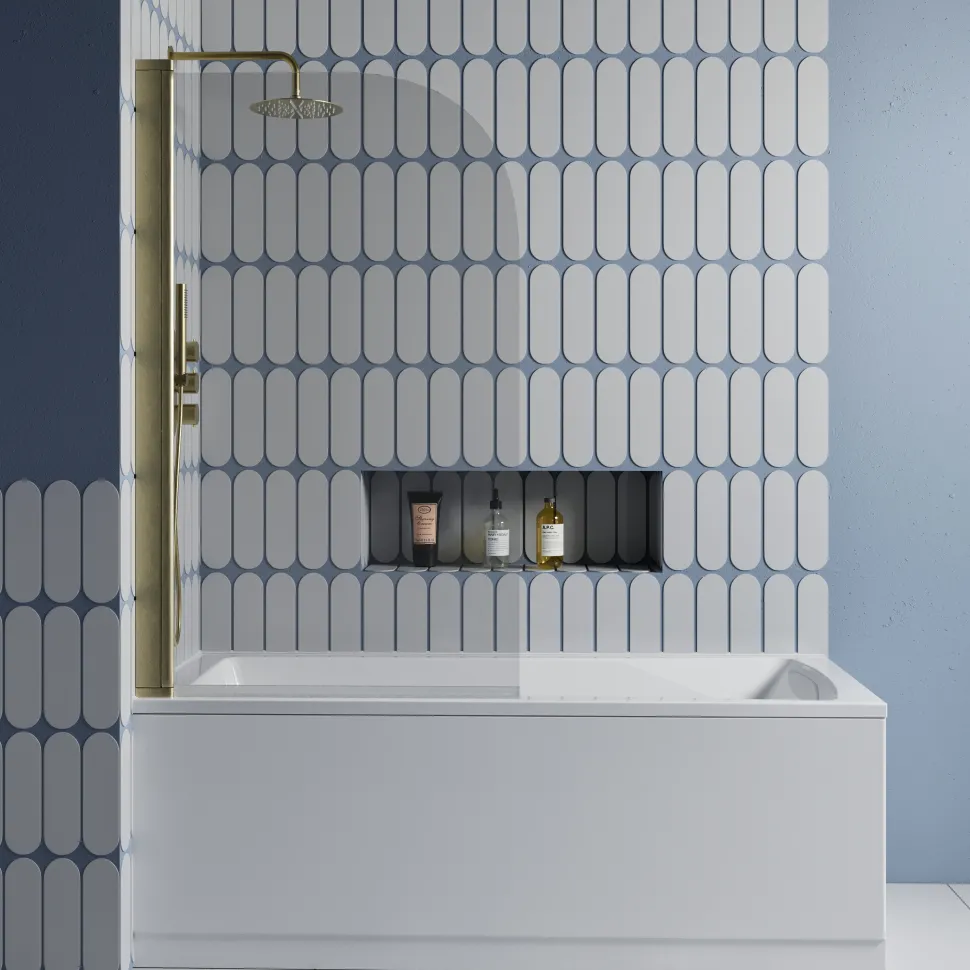 Drench Straight Single Ended Square Bath & Shower Screen