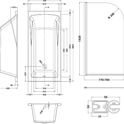 Drench Straight Single Ended Square Bath & Shower Screen