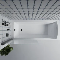Drench Straight Single Ended Square Bath & Shower Screen