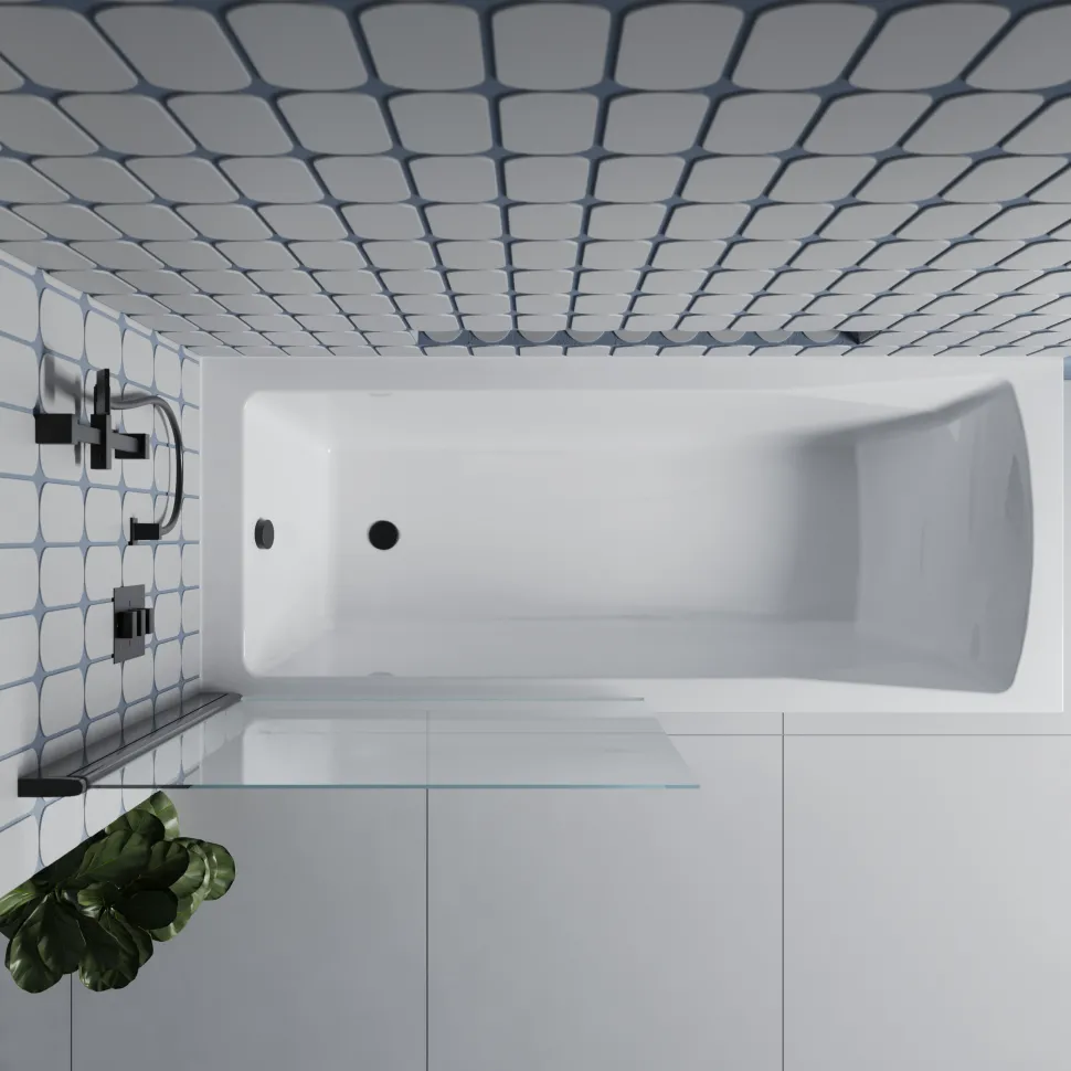 Drench Straight Single Ended Square Bath & Shower Screen
