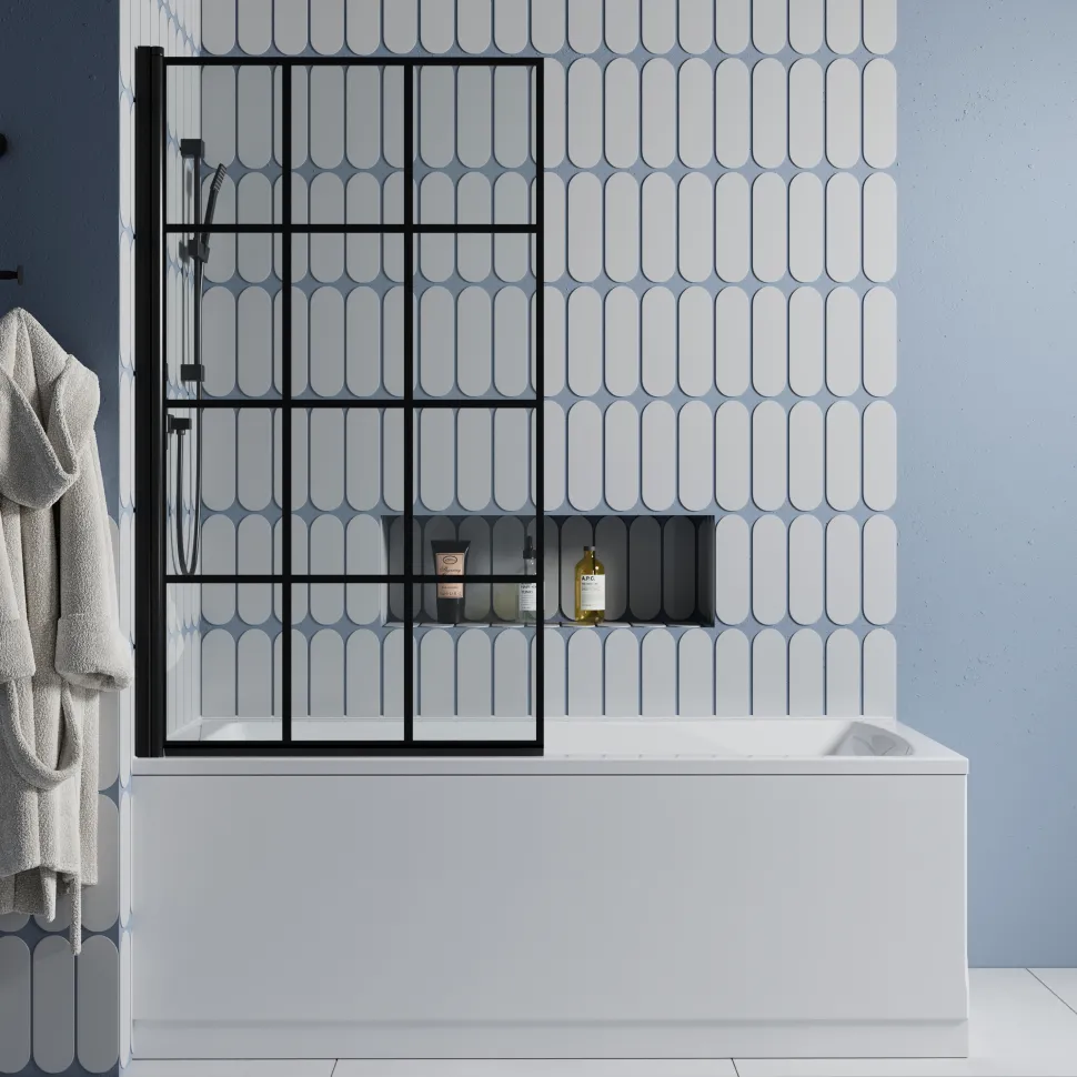 Drench Straight Single Ended Square Bath & Shower Screen