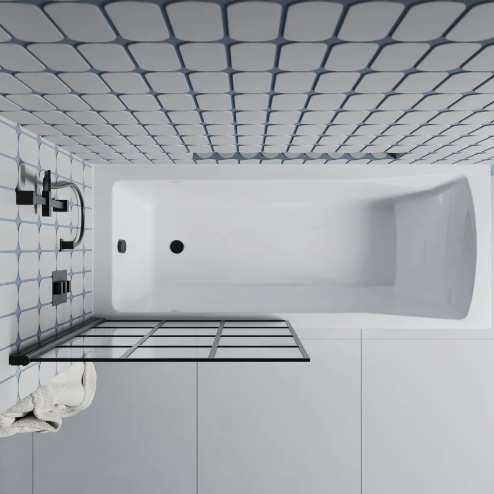 Drench Straight Single Ended Square Bath & Shower Screen