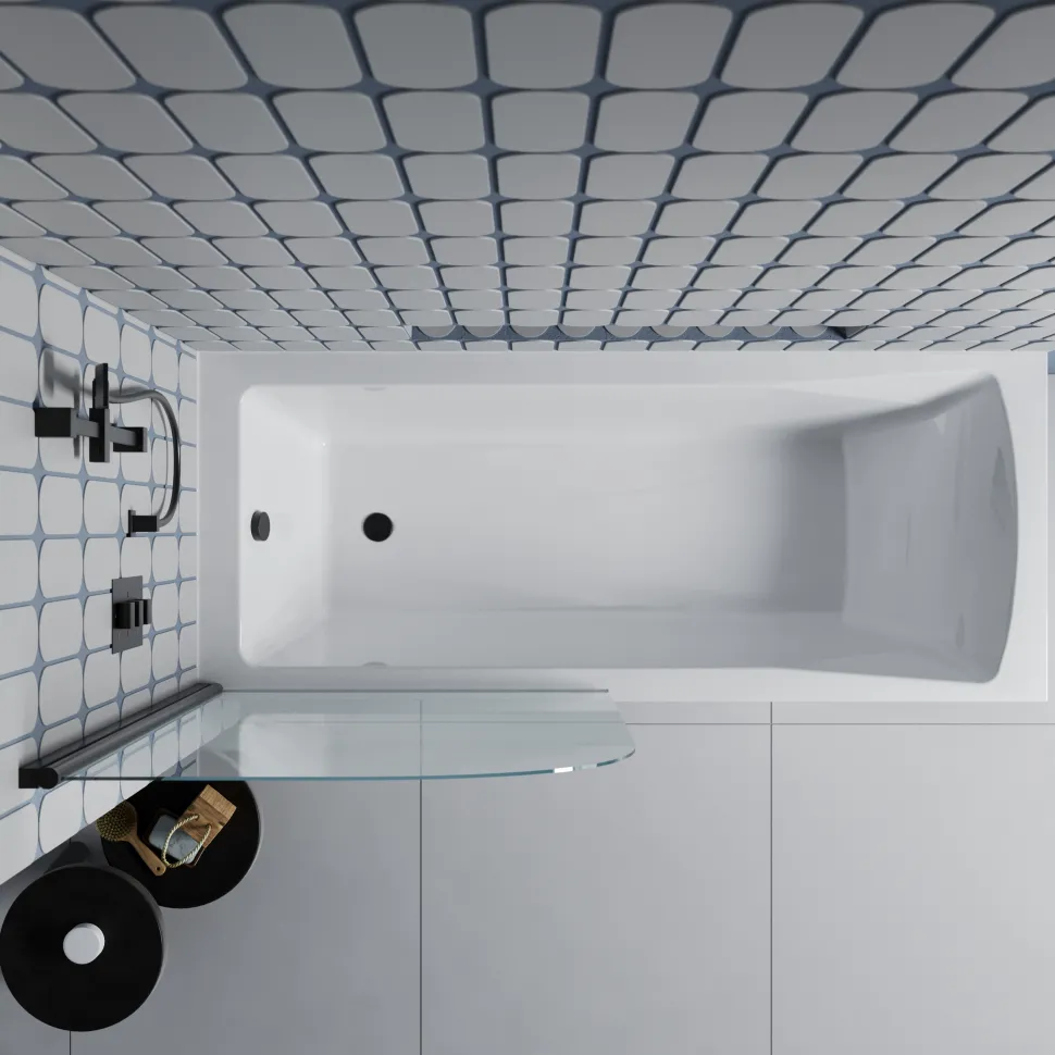 Drench Straight Single Ended Square Bath & Shower Screen