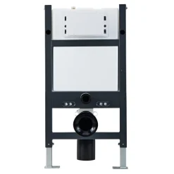Drench Under Window Wall Hung Toilet Frame, Pneumatic Concealed Cistern & Dual Flush Plate with Angular Buttons