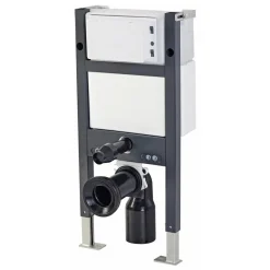 Drench Under Window Wall Hung Toilet Frame, Pneumatic Concealed Cistern & Dual Flush Plate with Angular Buttons