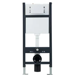 Drench Wall Hung Toilet Frame, Pneumatic Concealed Cistern & Dual Flush Plate with Angular Buttons