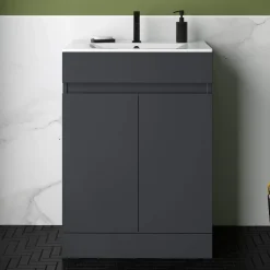 Dylan Complete Matt Black Bathroom Suite with 1700mm L Shaped Shower Bath & Rimless Toilet