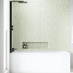 Dylan Complete Matt Black Bathroom Suite with Reinforced Shower Bath & Rimless Toilet