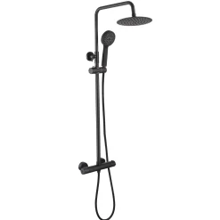 Dylan Complete Matt Black Bathroom Suite with Reinforced Shower Bath & Rimless Toilet
