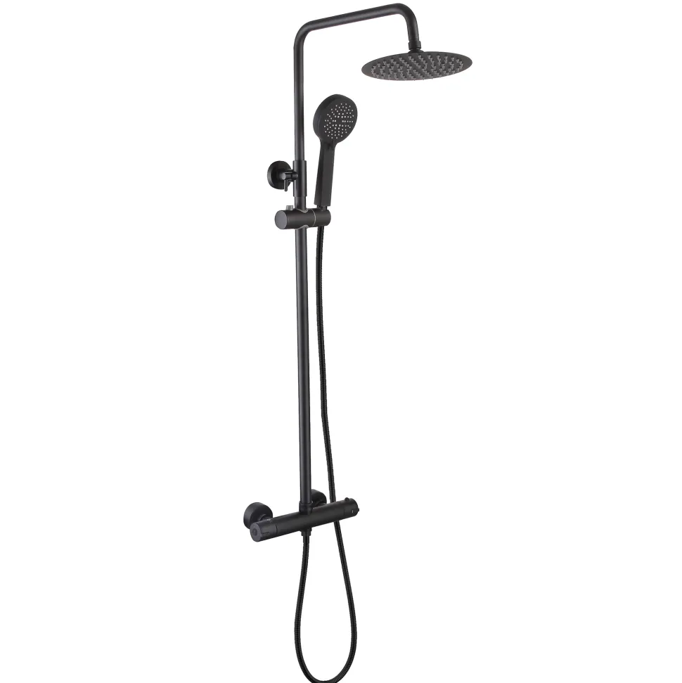 Dylan Complete Matt Black Bathroom Suite with Reinforced Shower Bath & Rimless Toilet