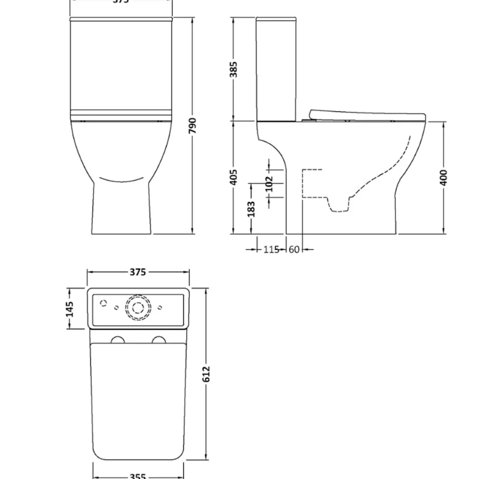 Dylan Complete Matt Black Bathroom Suite with Reinforced Shower Bath & Rimless Toilet