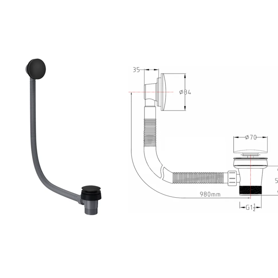 Dylan Complete Matt Black Bathroom Suite with Reinforced Shower Bath & Rimless Toilet