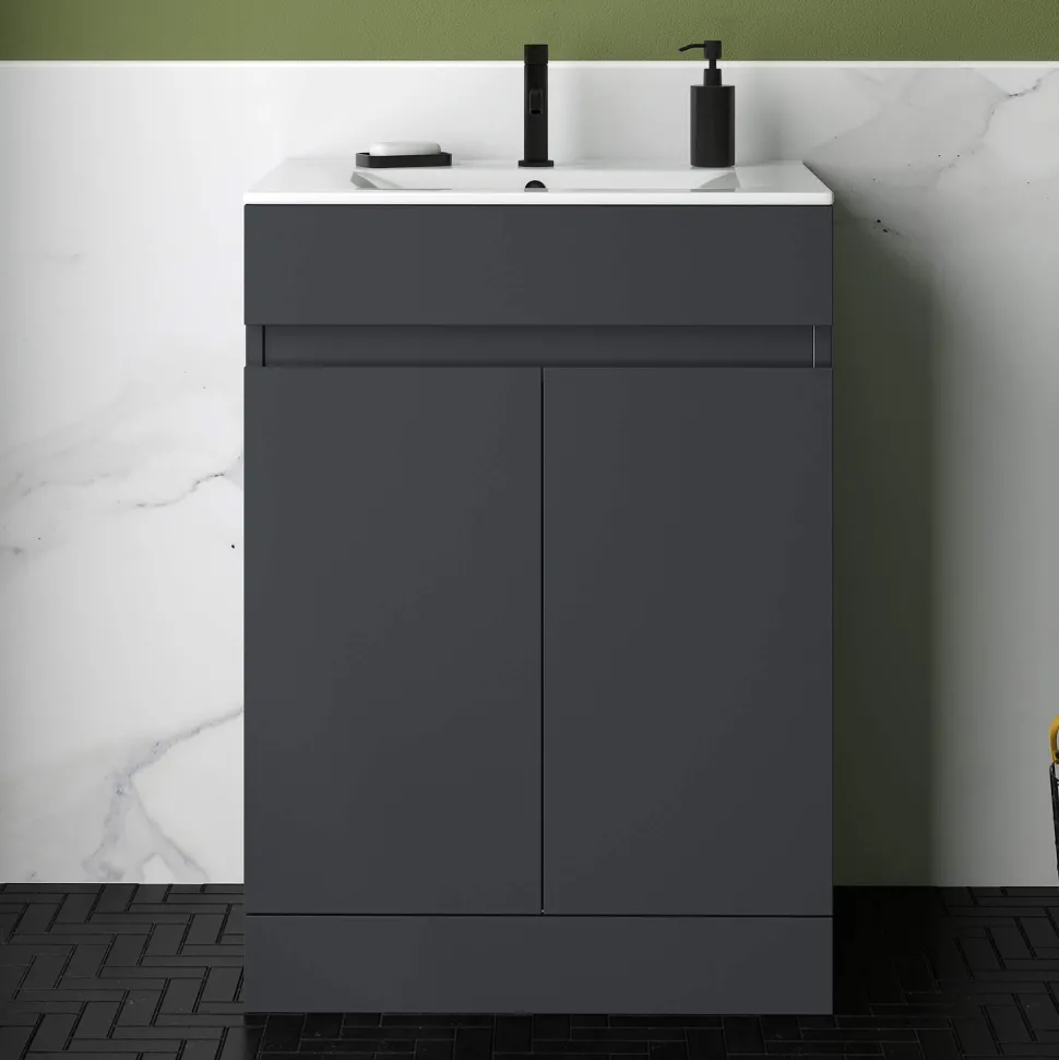 Dylan Complete Matt Black Bathroom Suite with Reinforced Shower Bath & Rimless Toilet