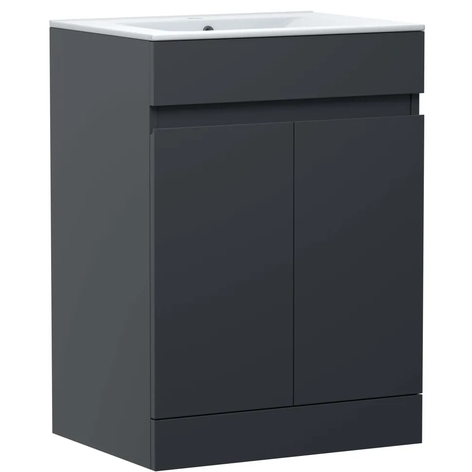Dylan Complete Matt Black Bathroom Suite with Reinforced Shower Bath & Rimless Toilet