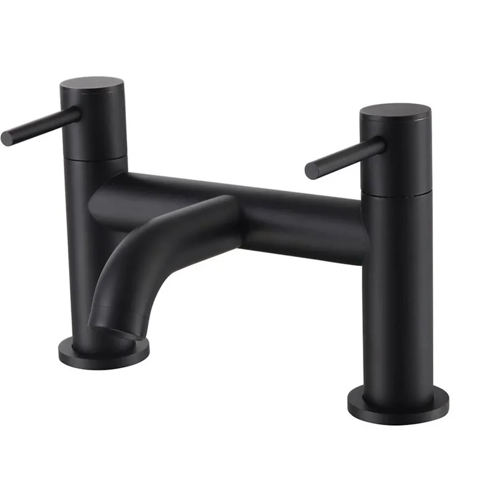 Dylan Complete Matt Black Bathroom Suite with Reinforced Shower Bath & Rimless Toilet