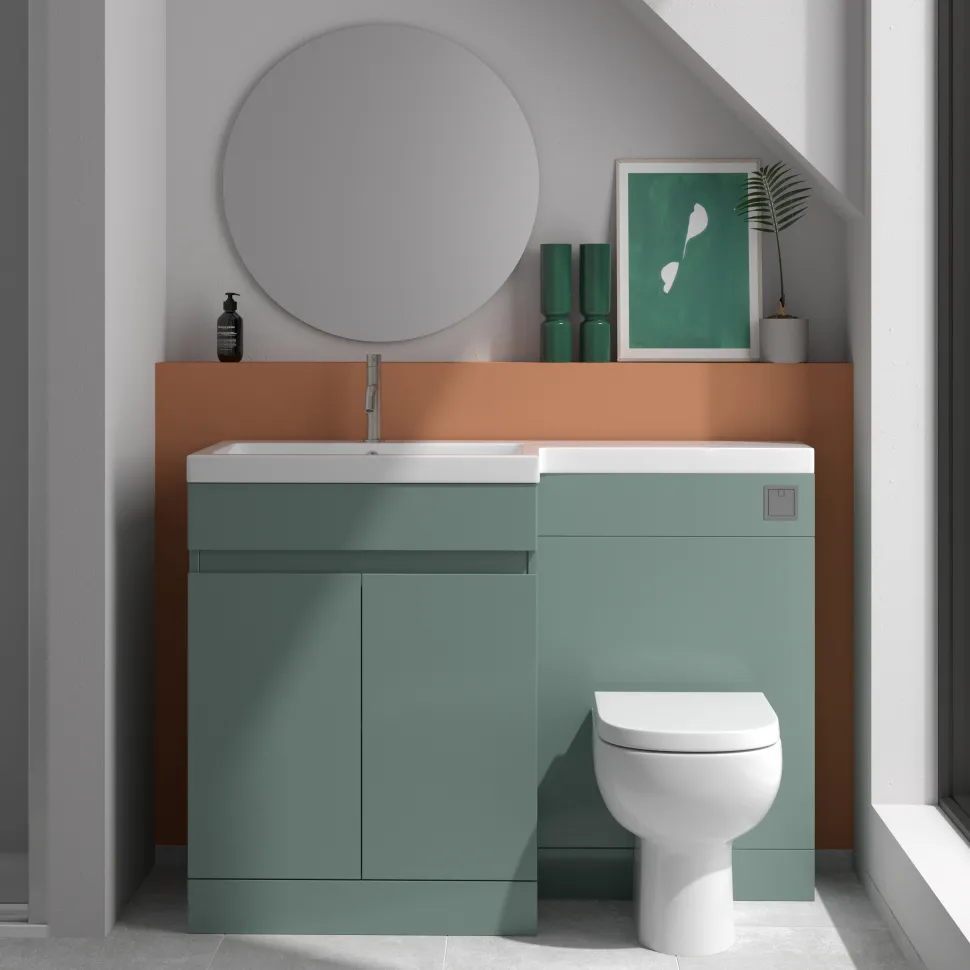 Dylan 1100mm Combination Basin & Toilet Unit - Green