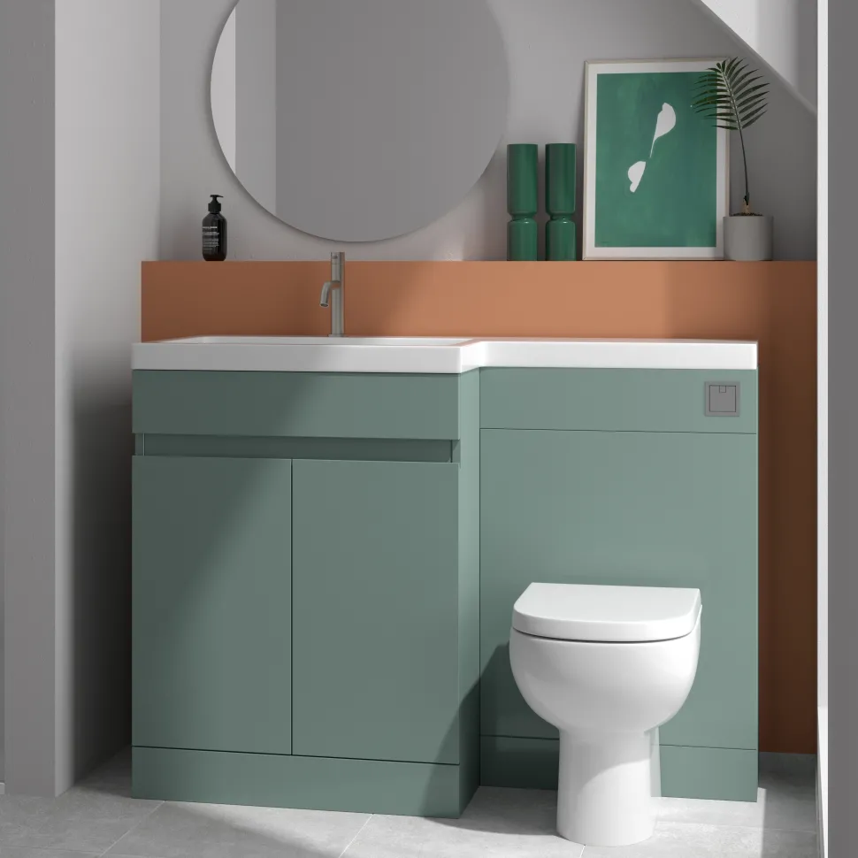 Dylan 1100mm Combination Basin & Toilet Unit - Green