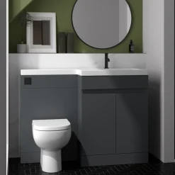 Dylan 1100mm Combination Basin & Toilet Unit - Anthracite