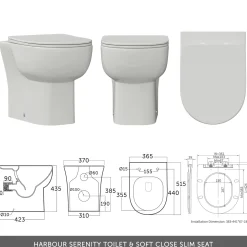 Dylan 1100mm Combination Basin & Toilet Unit - Anthracite