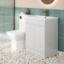 Dylan Waterproof 1100mm Combination Basin & Toilet Unit - Gloss White