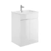 Dylan Waterproof 600mm Gloss White Floorstanding Vanity Unit & Basin