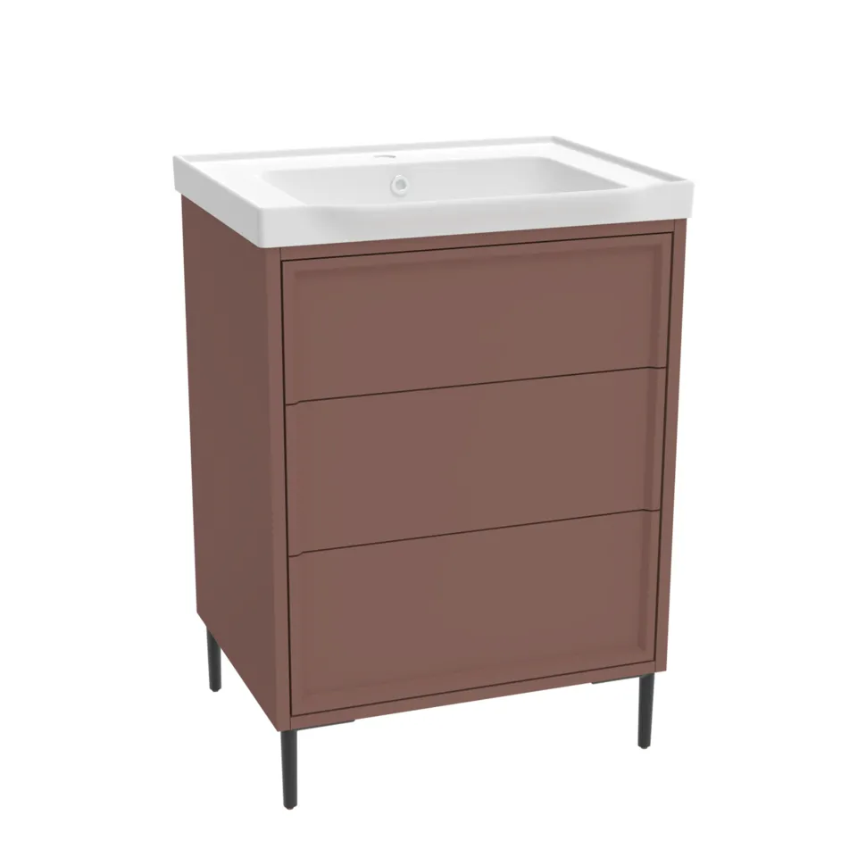 Elara 600mm Floorstanding Vanity Unit & Basin with Leg Set