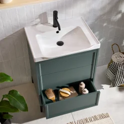 Elara 600mm Floorstanding Vanity Unit & Basin with Leg Set