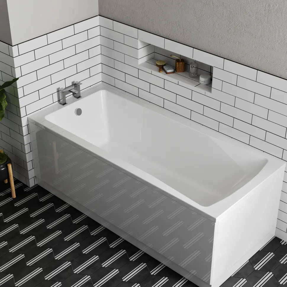 Emily Complete Bathroom Suite with Shower Bath & Rimless Toilet