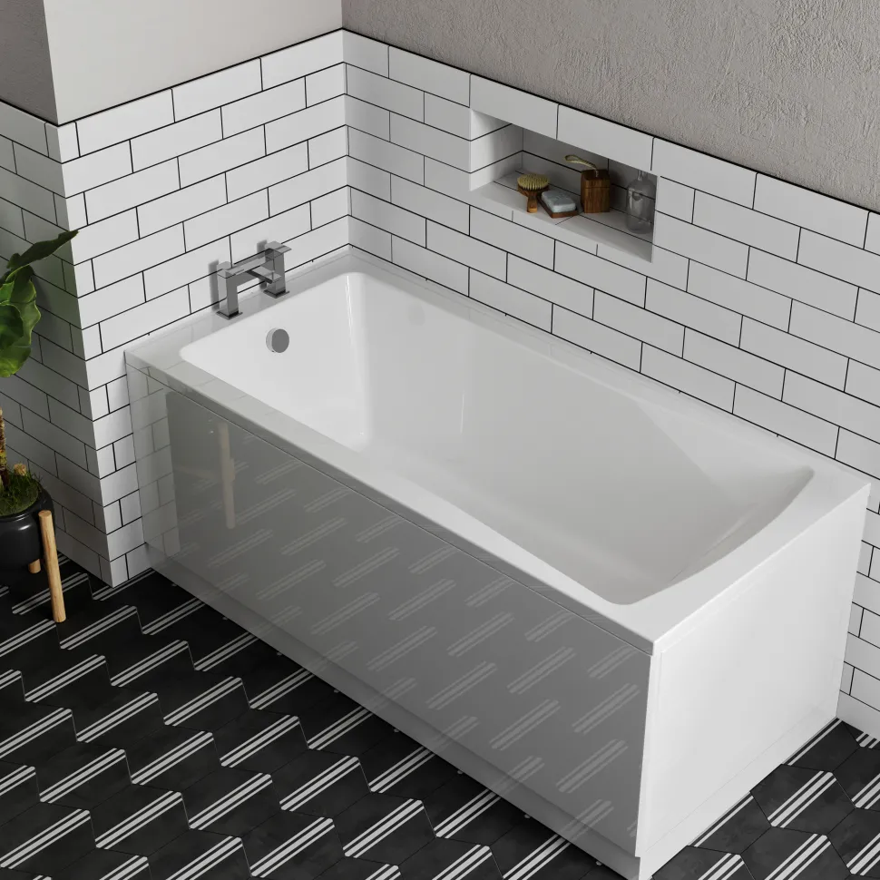 Emily Complete Bathroom Suite with Shower Bath & Rimless Toilet