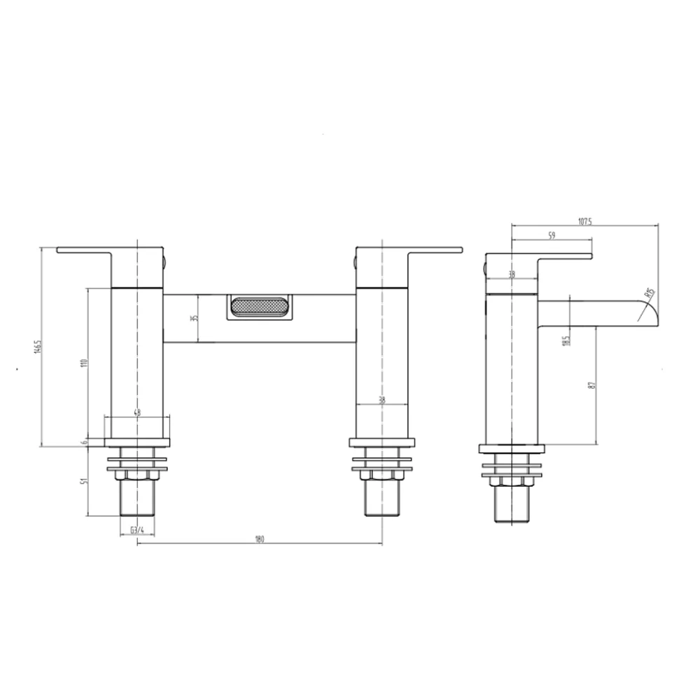 Emily Complete Bathroom Suite with Reinforced Bath & Rimless Toilet