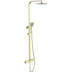Emily Complete Brushed Brass Bathroom Suite with Reinforced Shower Bath & Rimless Toilet