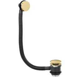 Emily Complete Brushed Brass Bathroom Suite with 1700mm L Shaped Shower Bath & Rimless Toilet