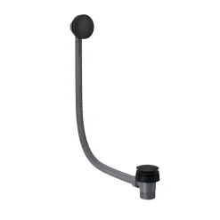 Emily Complete Matt Black Bathroom Suite with 1700mm L Shaped Shower Bath & Rimless Toilet