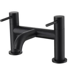 Emily Complete Matt Black Bathroom Suite with 1700mm L Shaped Shower Bath & Rimless Toilet