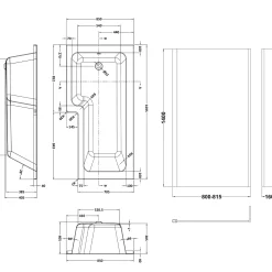Emily Complete Modern Bathroom Suite with 1700mm L Shaped Shower Bath & Rimless Toilet